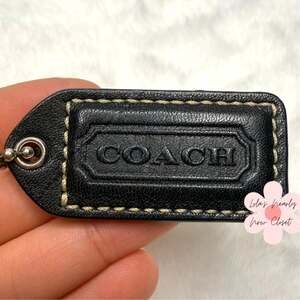 1.5" y2k COACH Black Fob Bag Charm Hang tag Hangtag